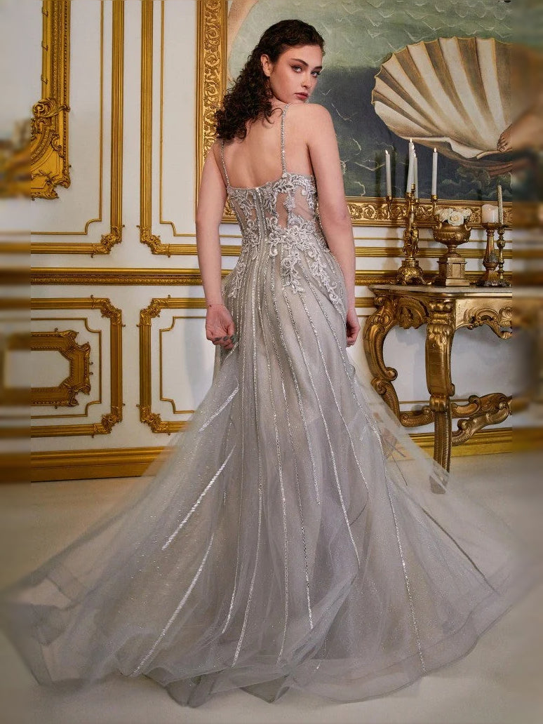 Black floor-length prom dress, alternate view showing the overall dress design