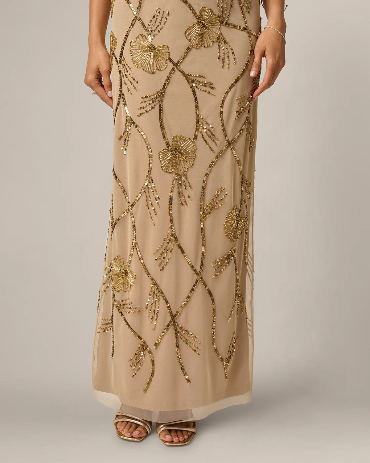 spaghetti strap a-line maxi mother of the bride dress - image 4