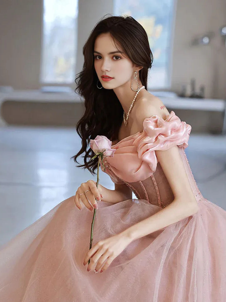 Light Pink floor-length prom dress, alternate view showing the overall dress design