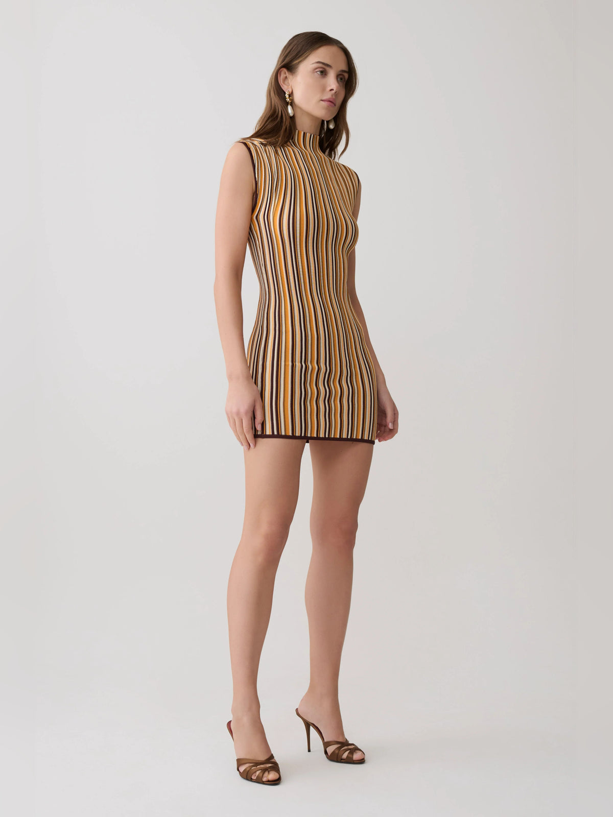 Chocolate mini homecoming dress, alternate view showing the overall dress design