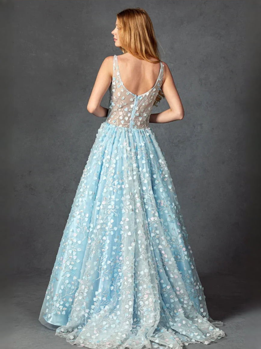 Blush Pink floor-length prom dress, alternate view showing the overall dress design