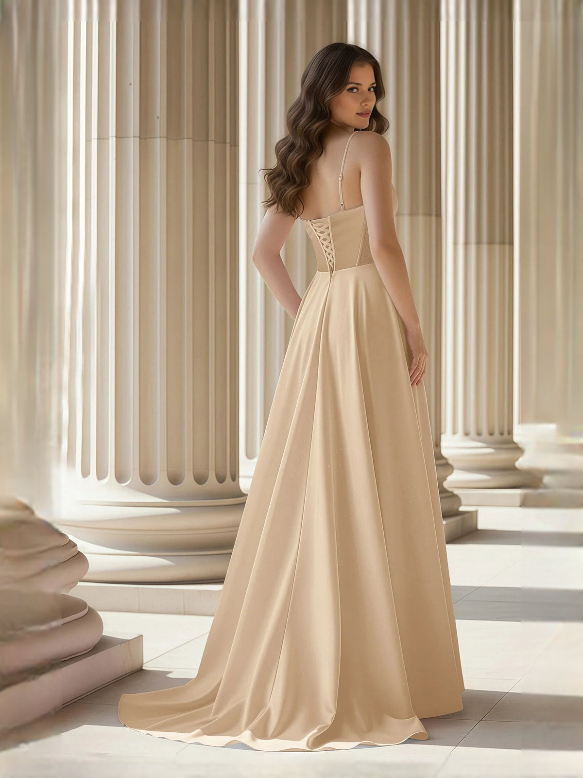 Black floor-length prom dress, alternate view showing the overall dress design