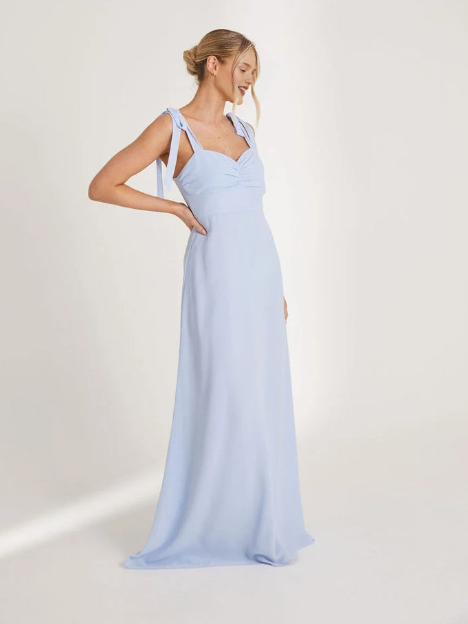 Dusty Sage maxi bridesmaid dress, alternate view showing the overall dress design
