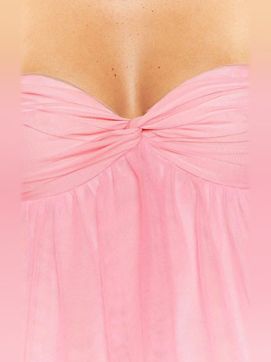 Hot Pink mini homecoming dress, alternate view showing the overall dress design