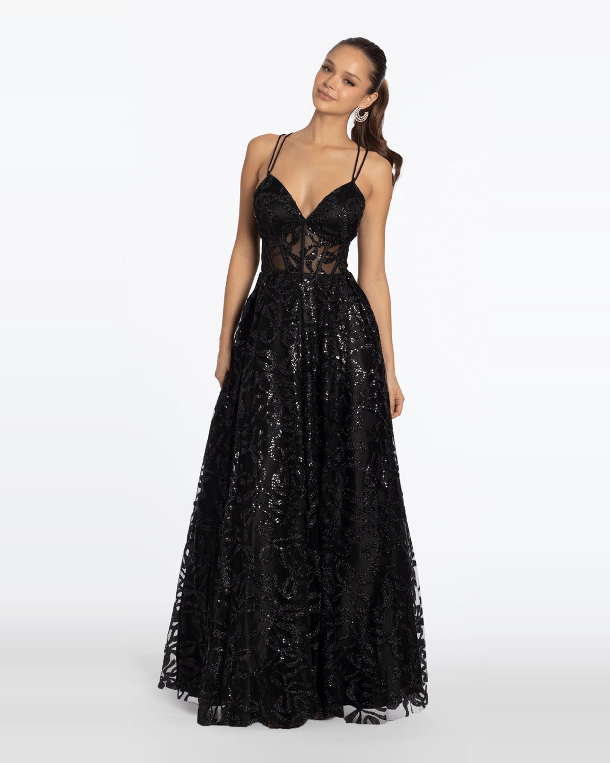 v neck ball-gown maxi prom dress - image 4