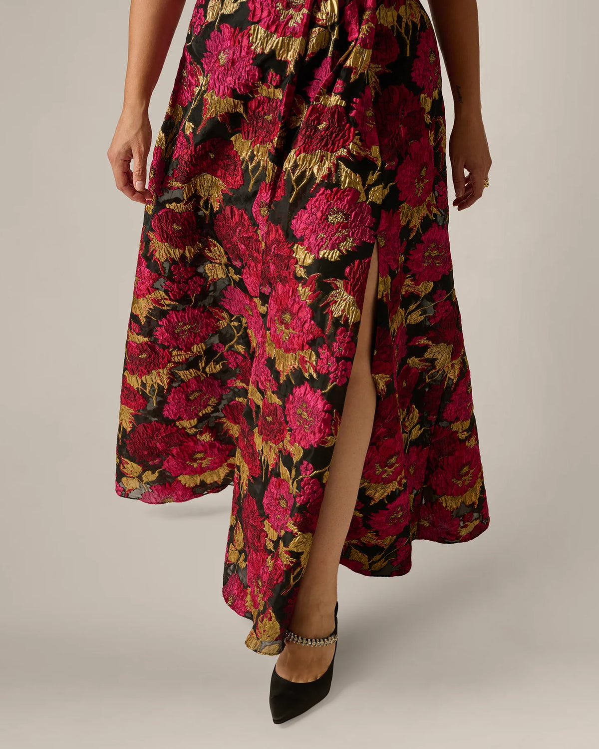 one-shoulder a-line maxi mother of the bride dress - image 4