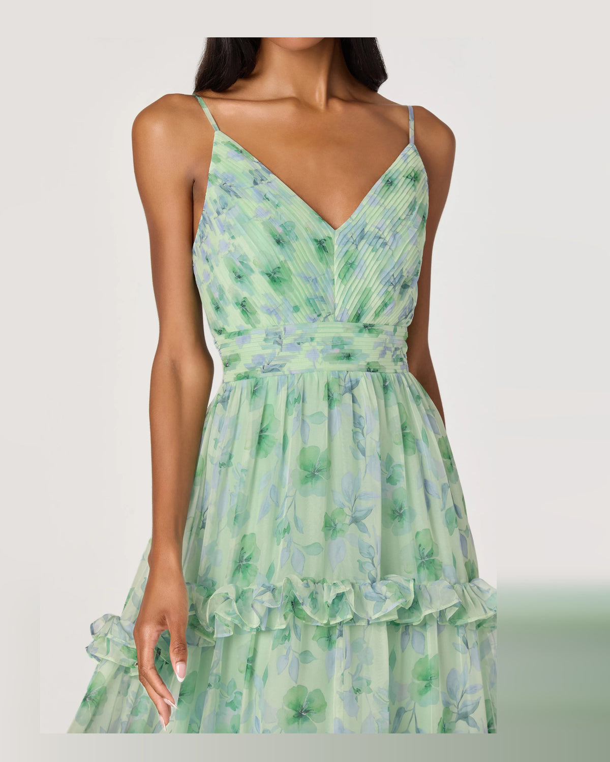 spaghetti strap a-line maxi homecoming dress - image 4