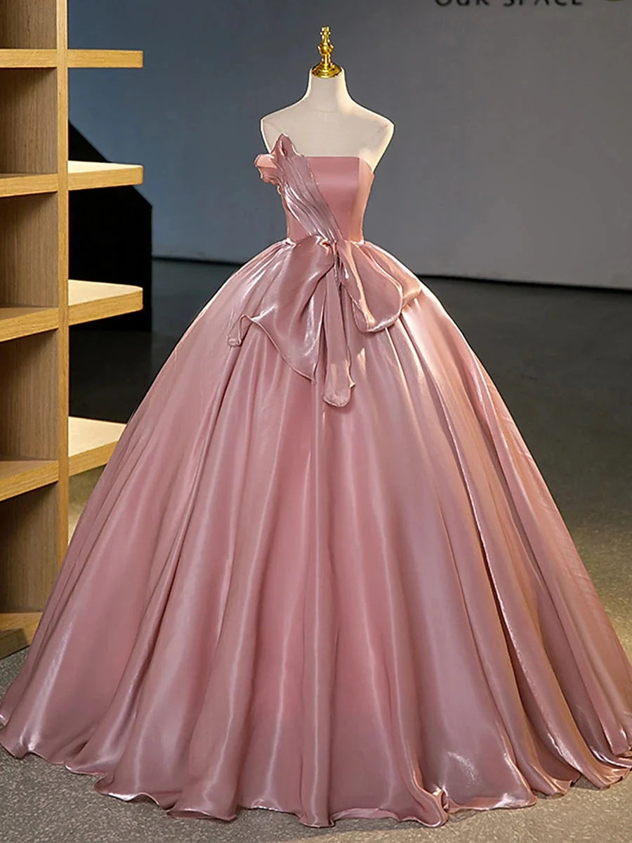 Blush Pink floor-length prom dress, alternate view showing the overall dress design