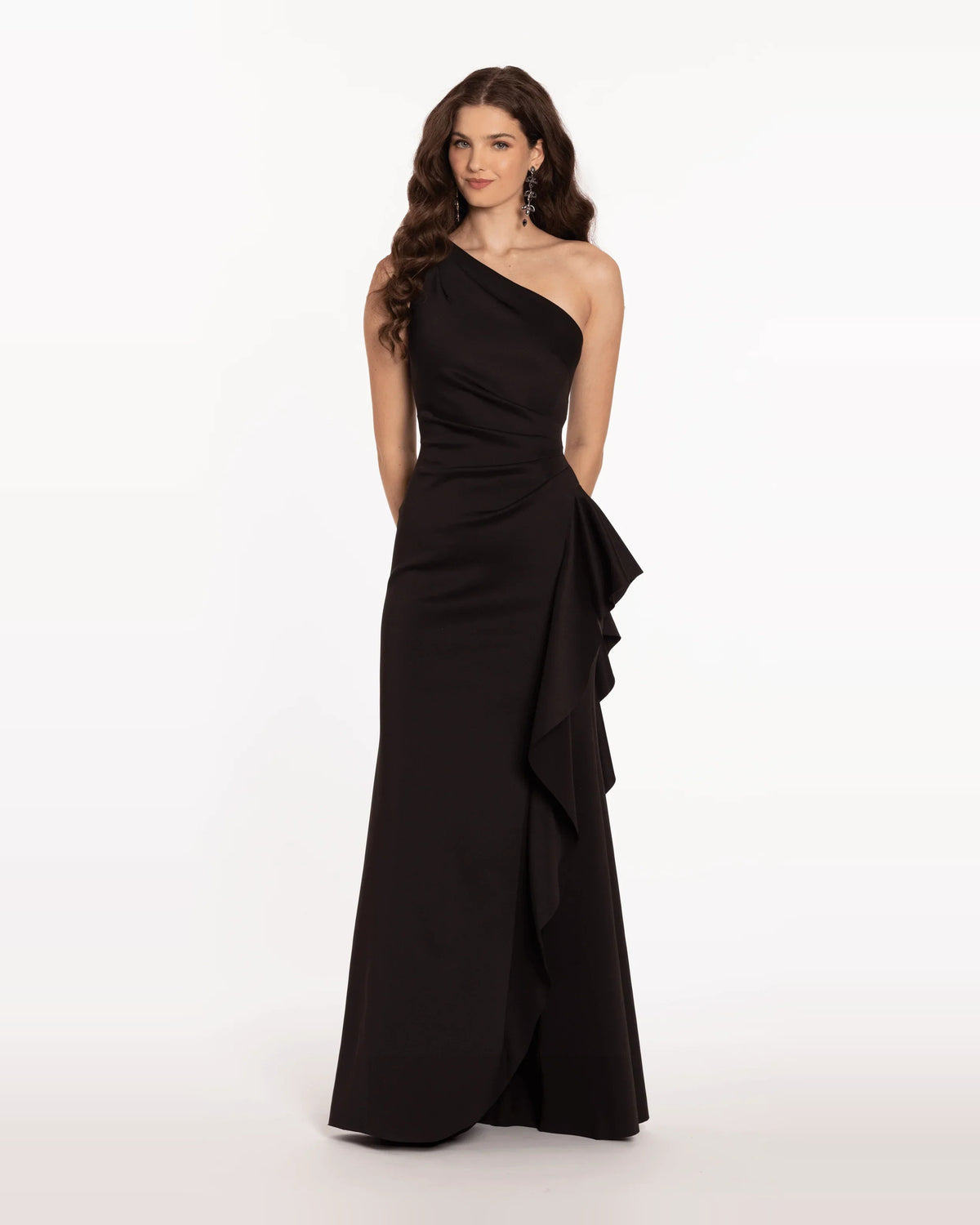 one shoulder trumpet maxi prom dress - image 4