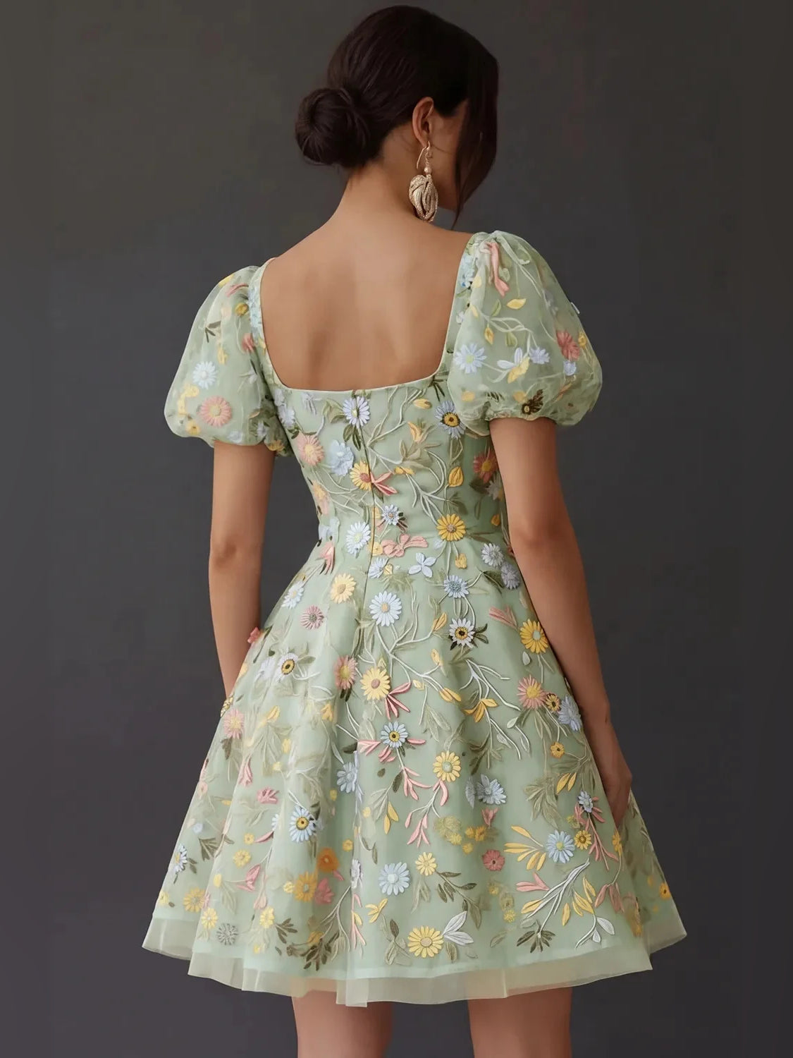 Mauve short homecoming dress, alternate view showing the overall dress design