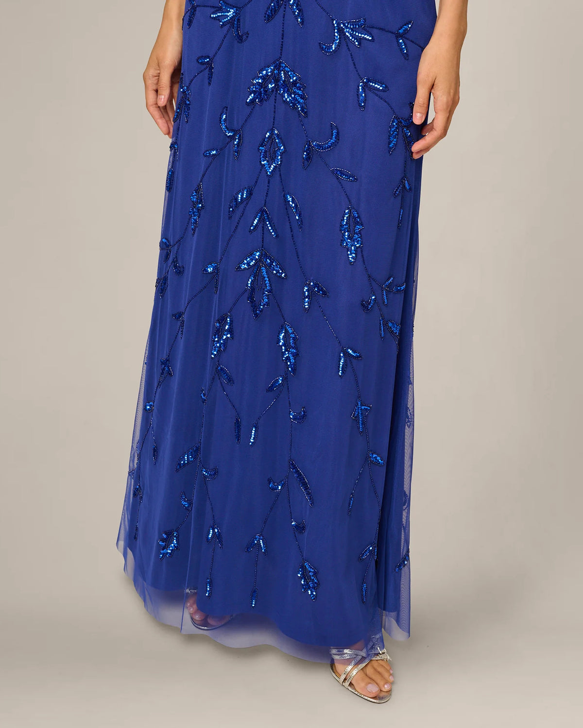 spaghetti strap a-line maxi mother of the bride dress - image 4