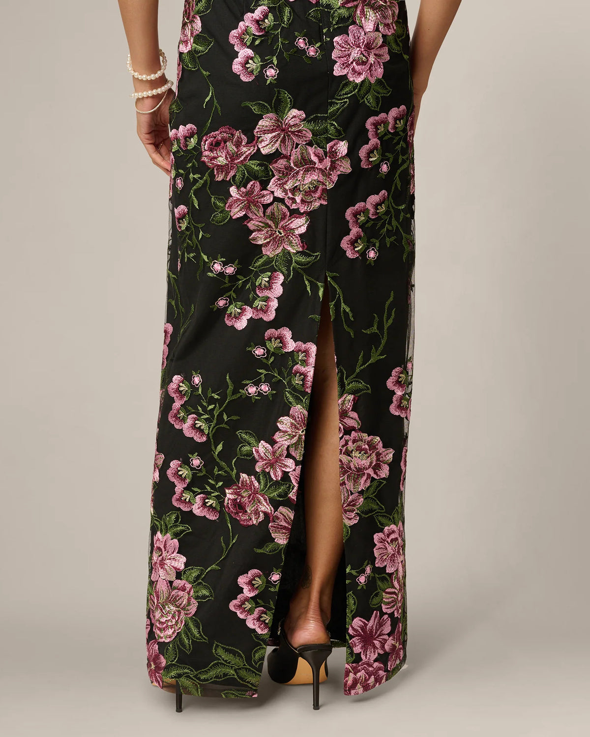 square neck a-line maxi mother of the bride dress - image 4