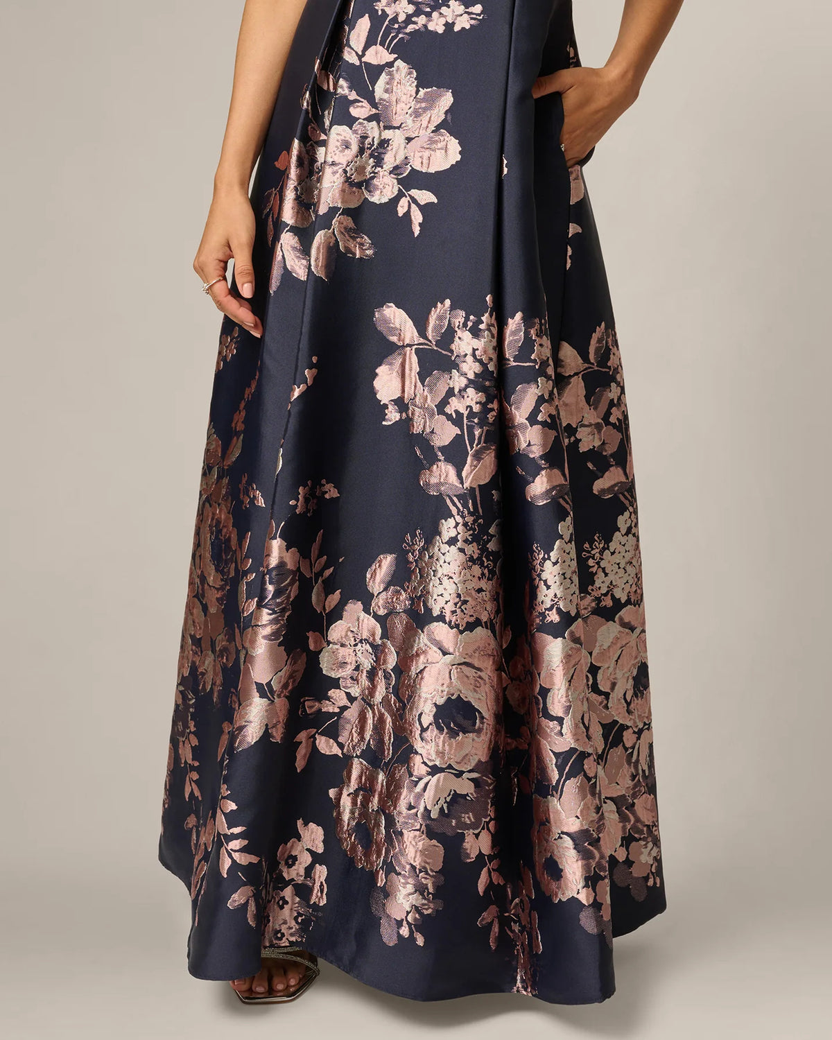 off-shoulder a-line maxi mother of the bride dress - image 4