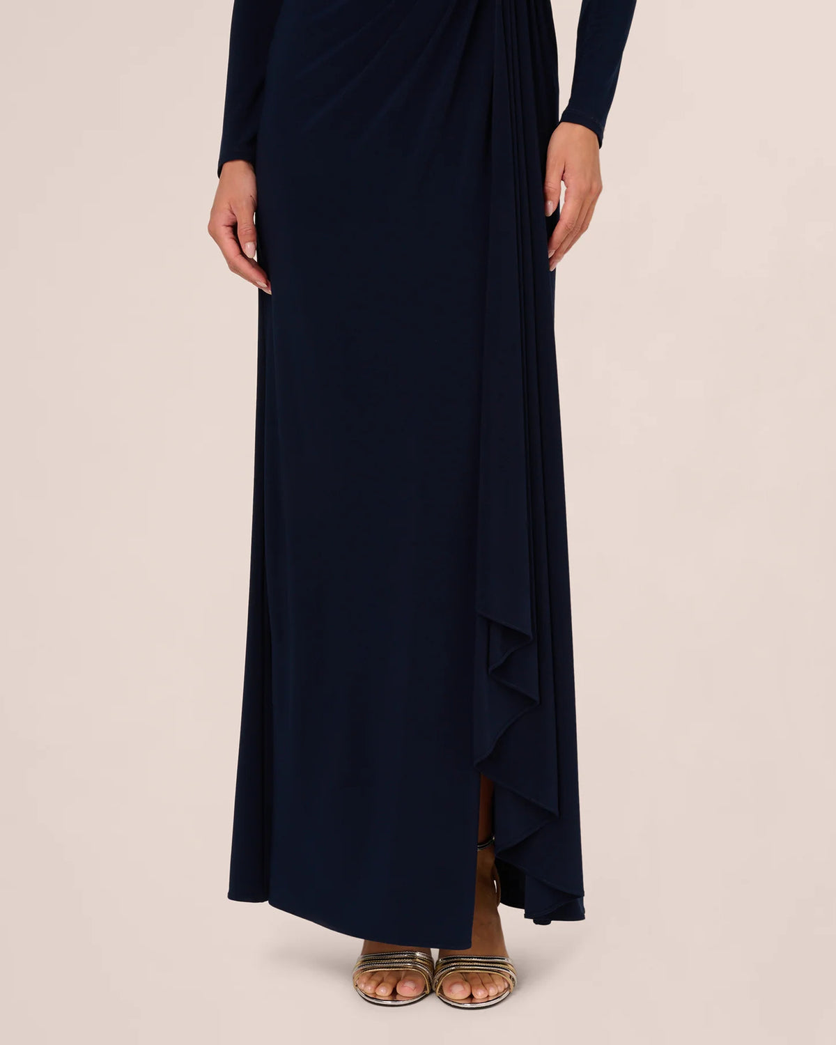 long-sleeve a-line maxi mother of the bride dress - image 4