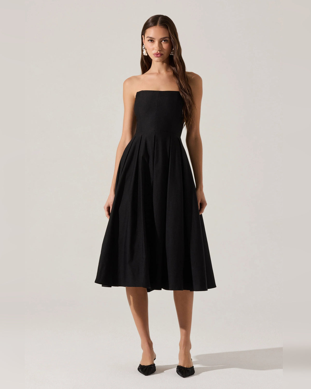 strapless a-line midi formal dress - image 4