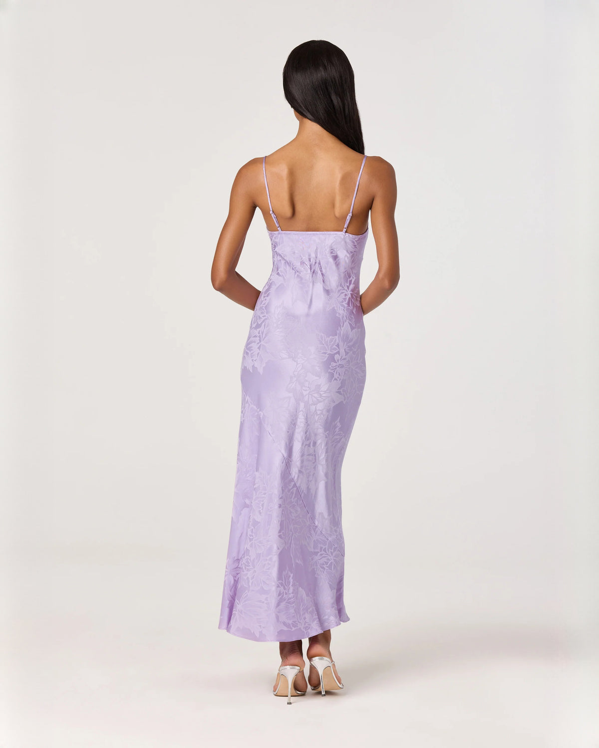 sleeveless satin a-line maxi bridesmaid dress - image 4