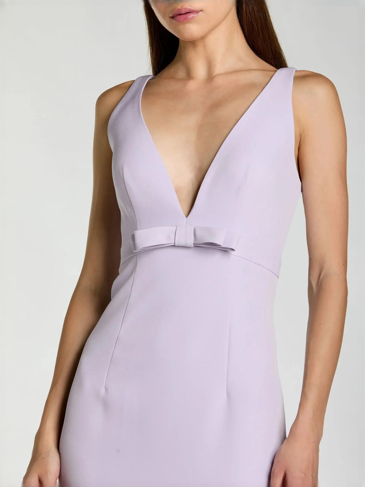 Lilac floor-length bridesmaid dress, alternate view showing the overall dress design