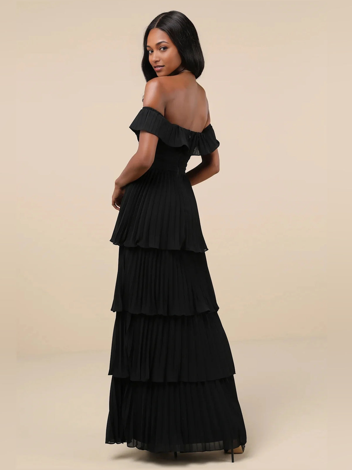Pale Lemon maxi bridesmaid dress, alternate view showing the overall dress design