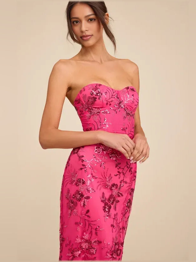 Cobalt Blue maxi prom dress, alternate view showing the overall dress design