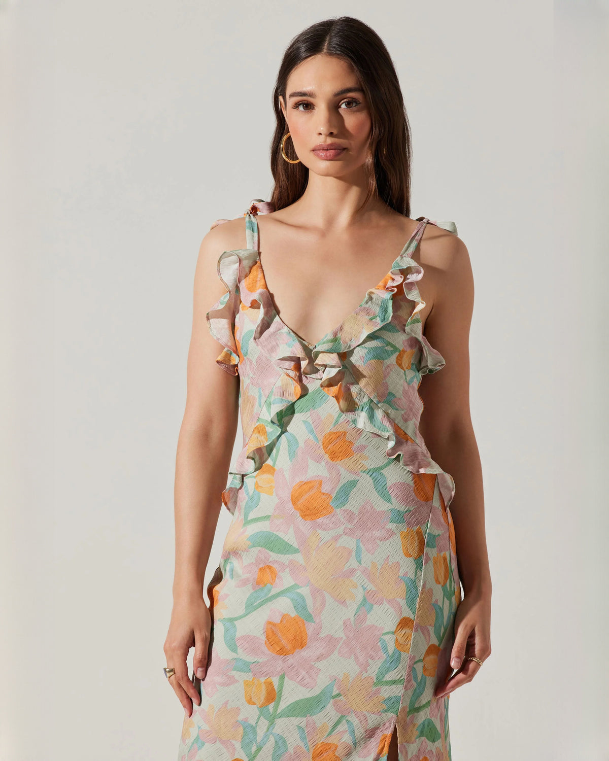 sleeveless satin a-line maxi bridesmaid dress - image 4