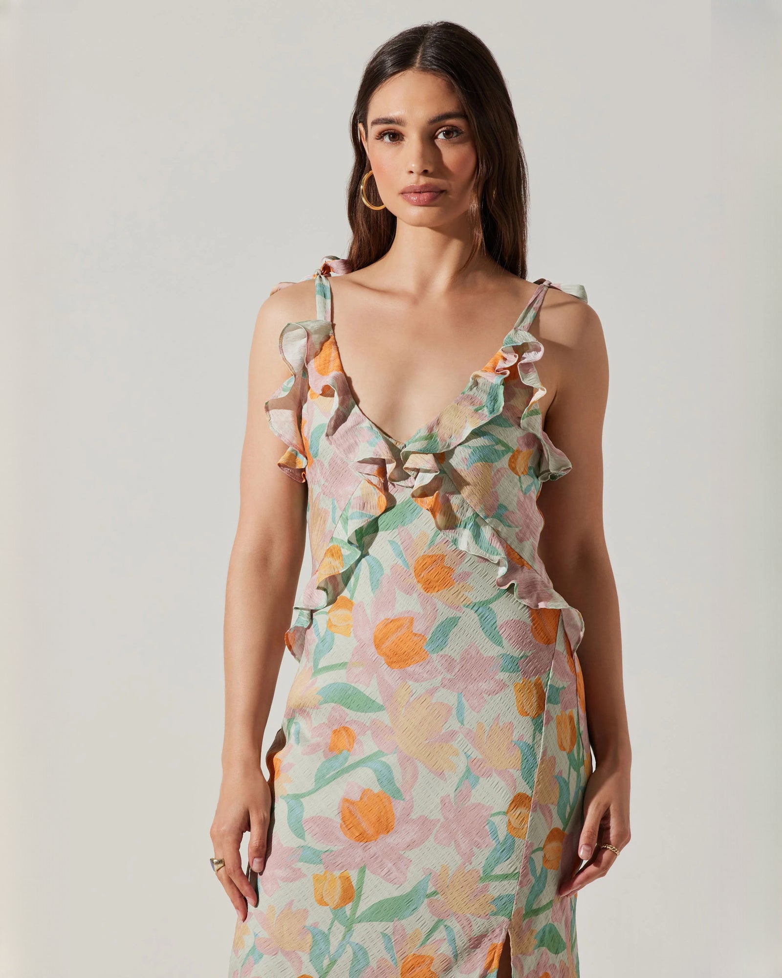 sleeveless satin a-line maxi bridesmaid dress - image 4