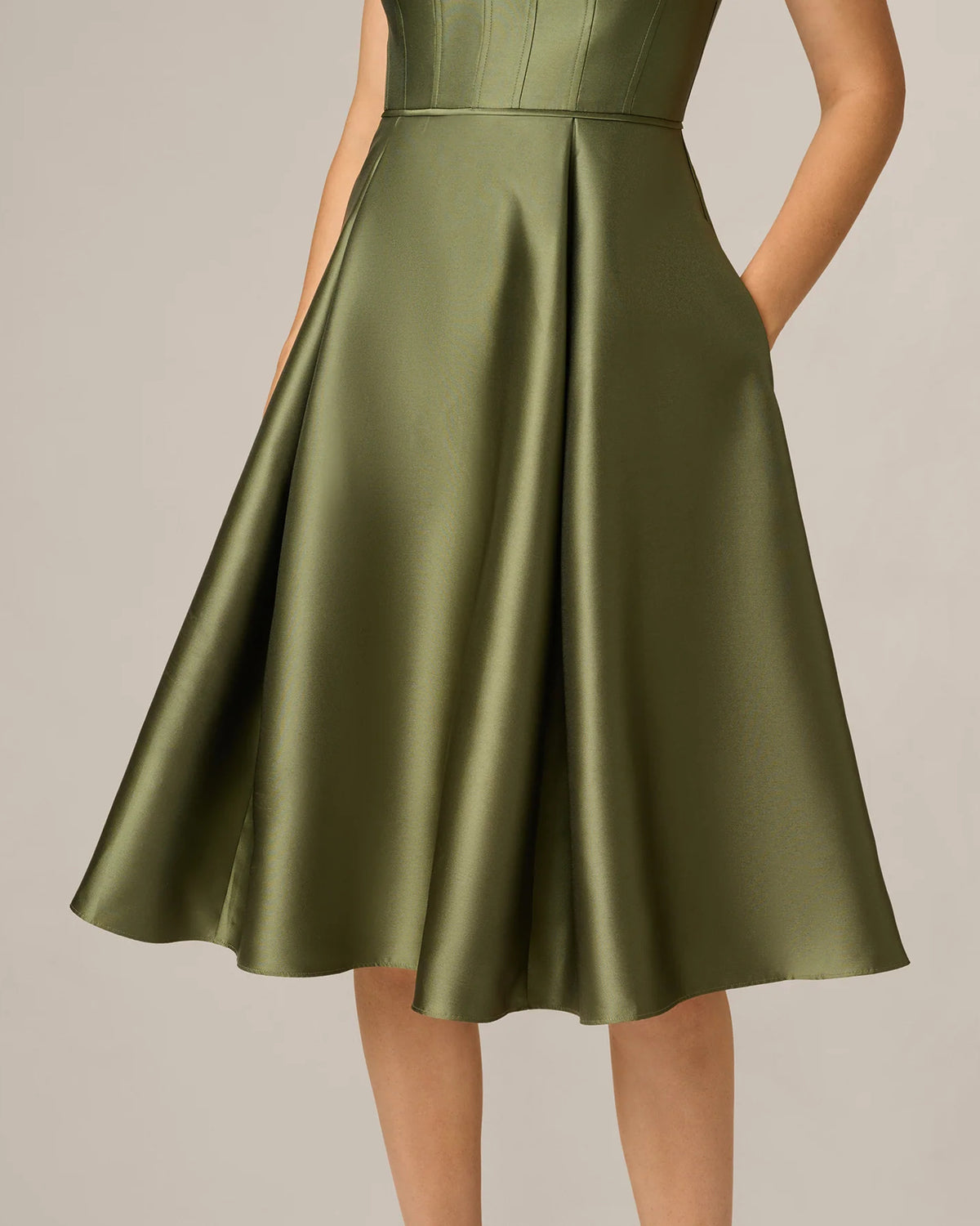 square neck fit-and-flare midi mother of the bride dress - image 4