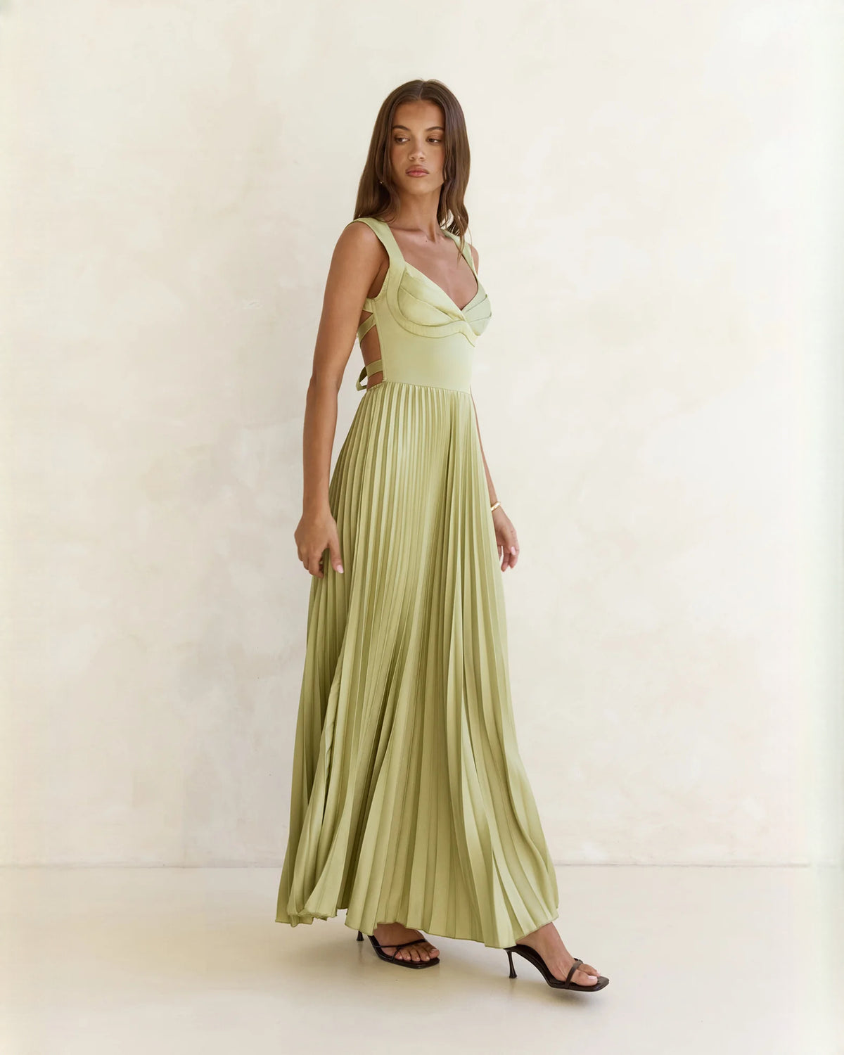 sleeveless chiffon a-line maxi bridesmaid dress - image 4