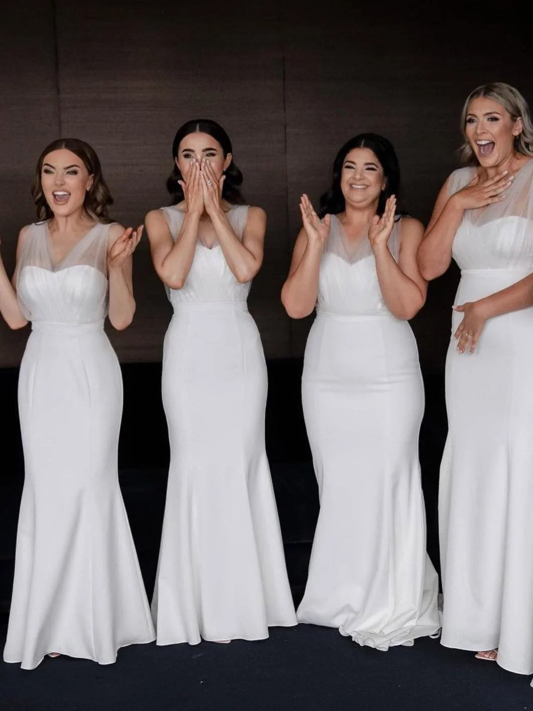 White maxi bridesmaid dress, alternate view showing the overall dress design