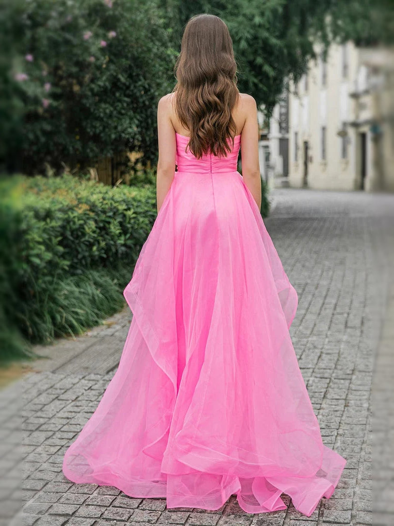 Hot Pink floor-length prom dress, alternate view showing the overall dress design
