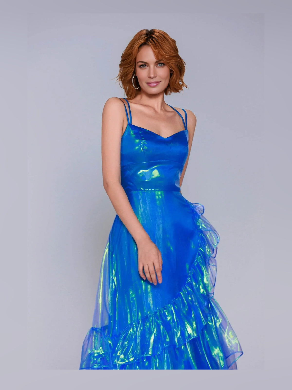 Ocean Blue floor-length prom dress, alternate view showing the overall dress design