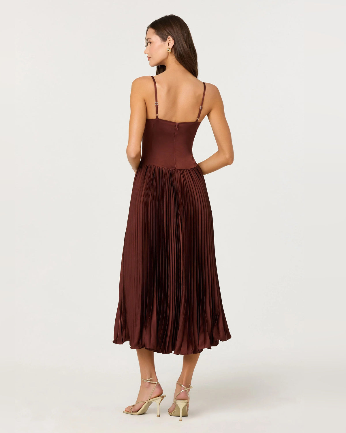 spaghetti strap a-line midi formal dress - image 4