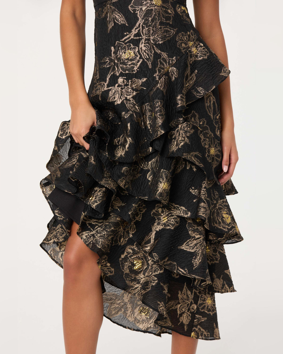 strapless a-line midi formal dress - image 4