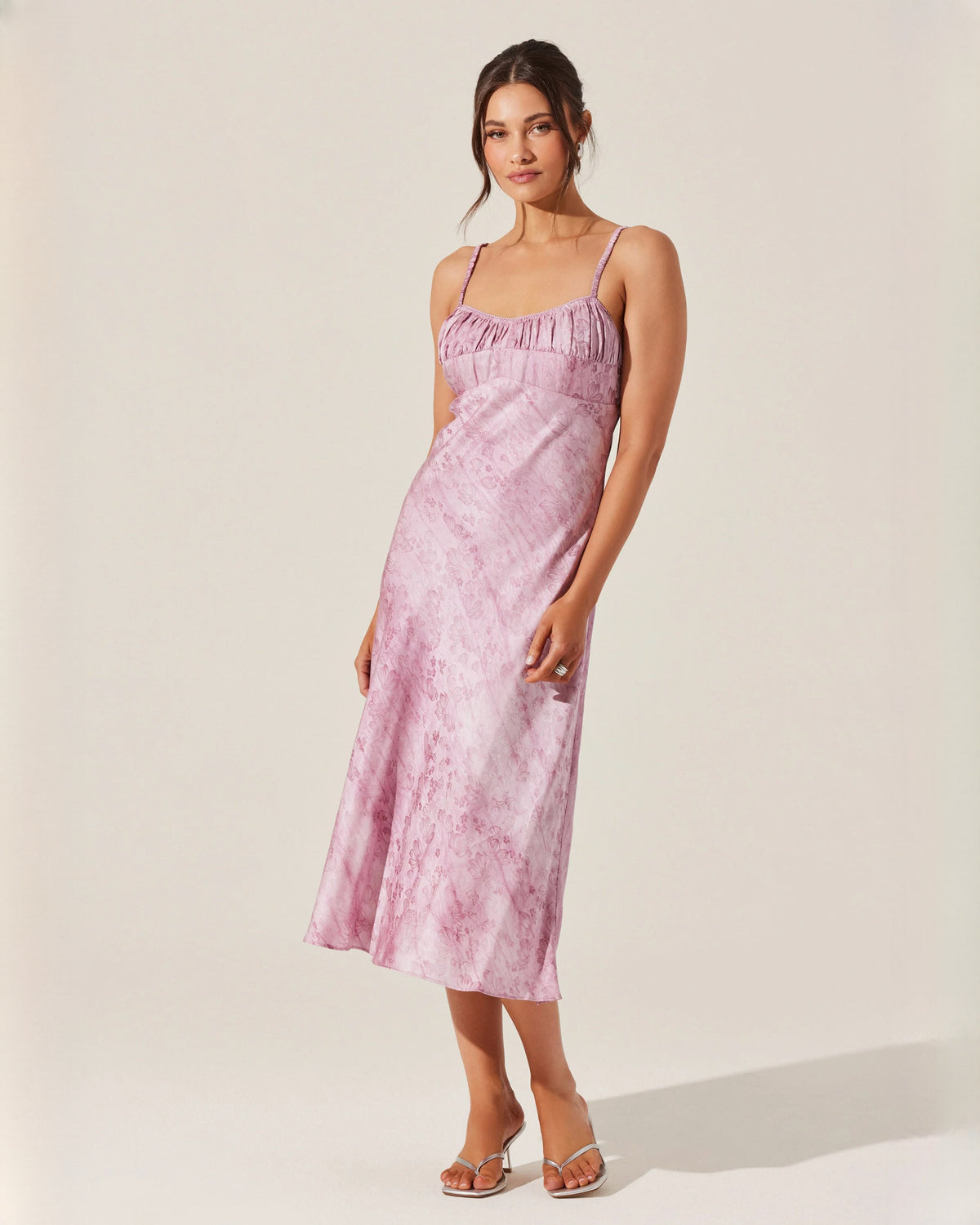 sleeveless mesh a-line midi bridesmaid dress - image 4