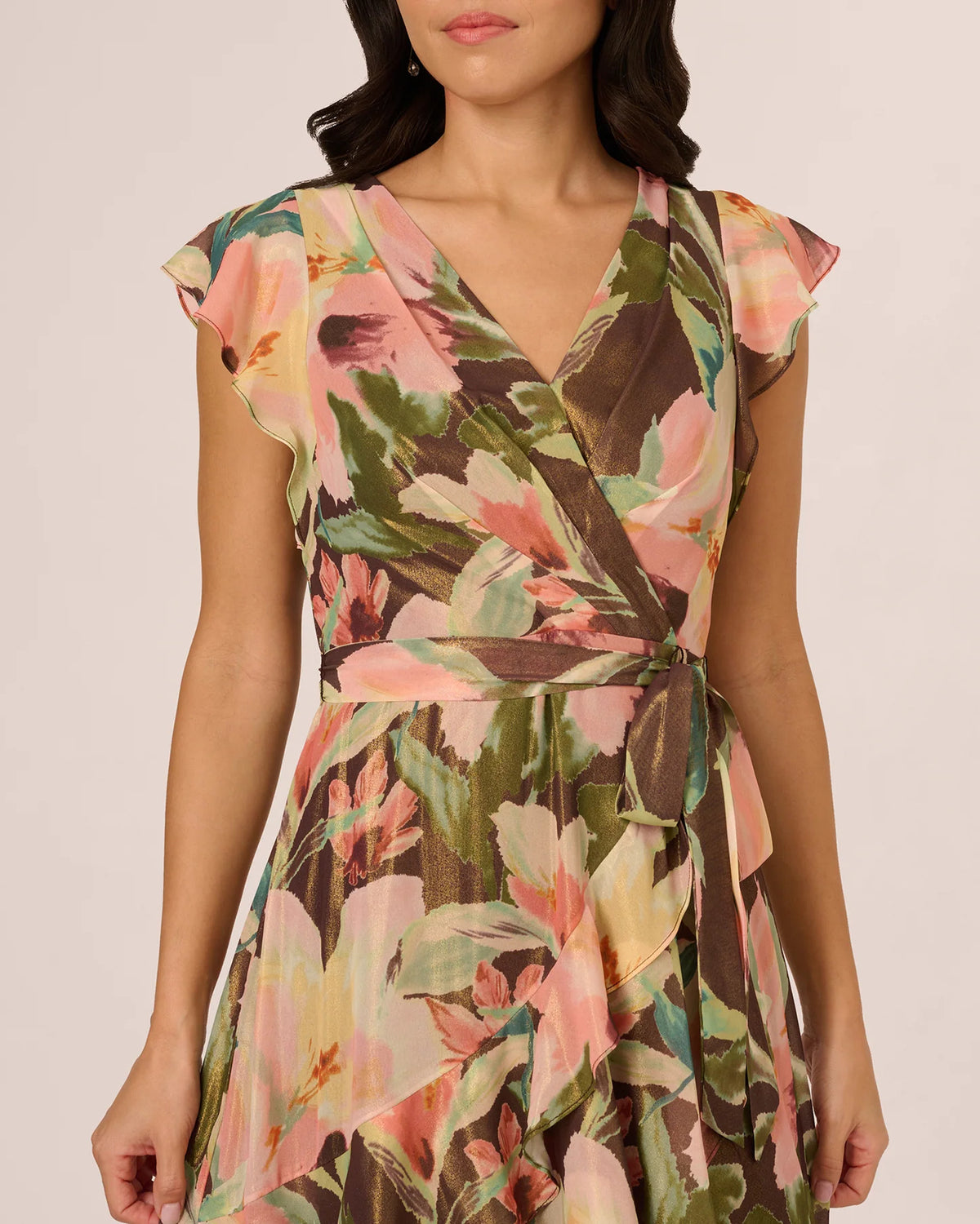 flutter-sleeve a-line midi mother of the bride dress - image 4