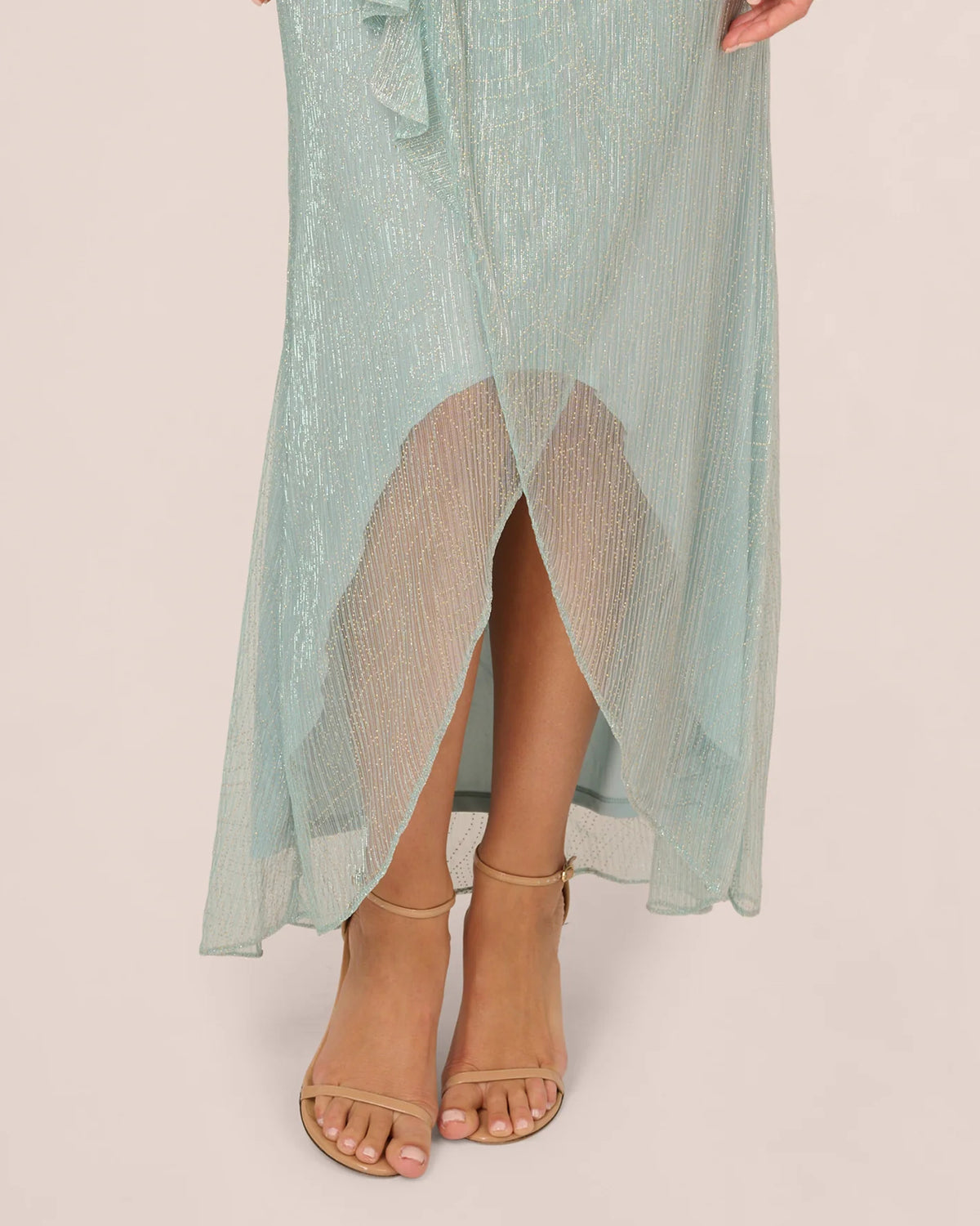 v neck wrap high-low mother of the bride dress - image 4