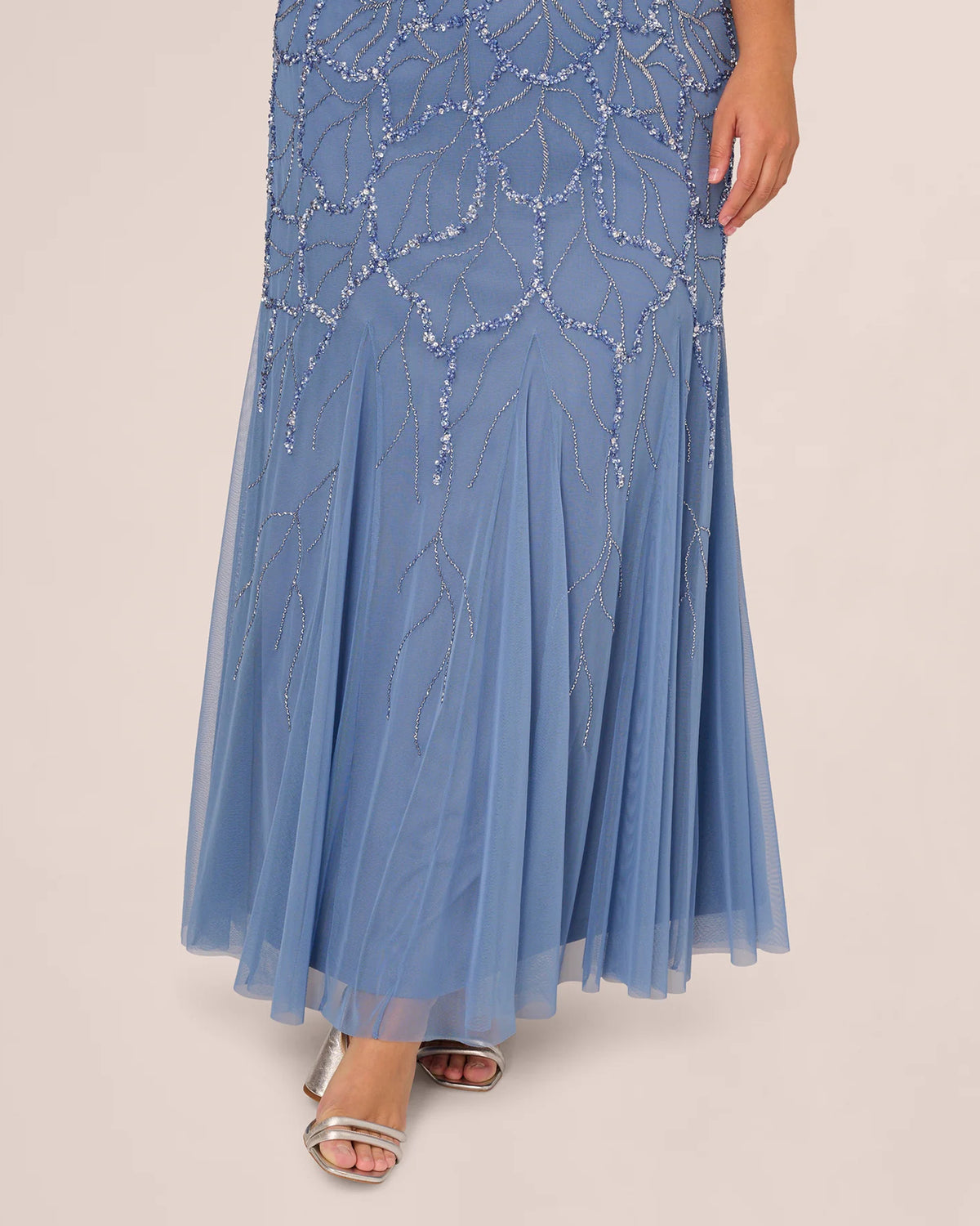 flutter-sleeve a-line maxi mother of the bride dress - image 4