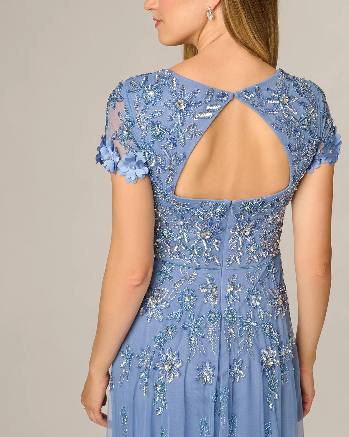 spaghetti strap a-line maxi mother of the bride dress - image 4
