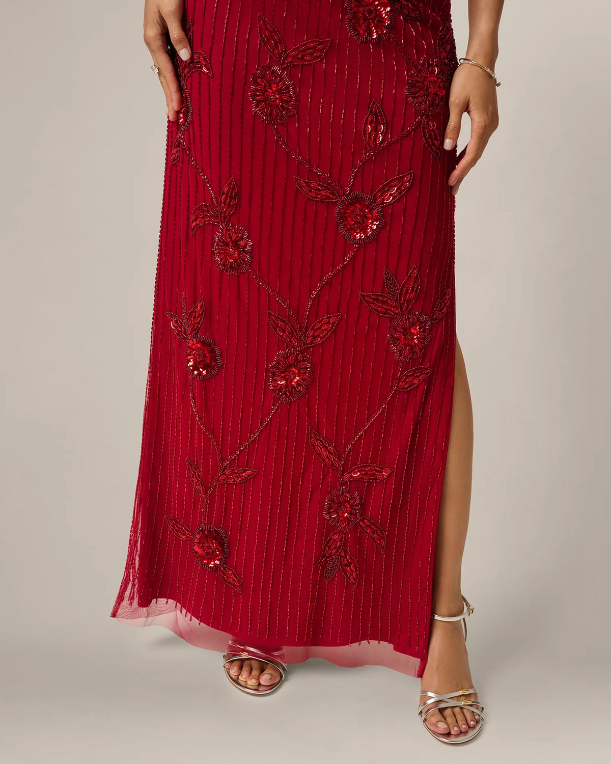 spaghetti strap sheath maxi mother of the bride dress - image 4