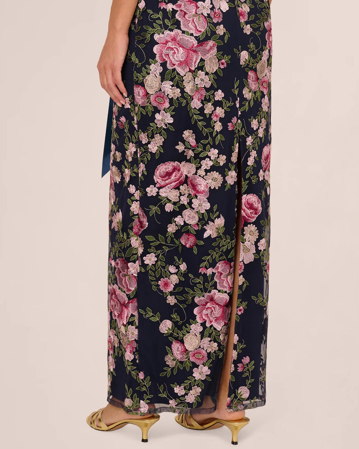 cap-sleeve sheath maxi mother of the bride dress - image 4