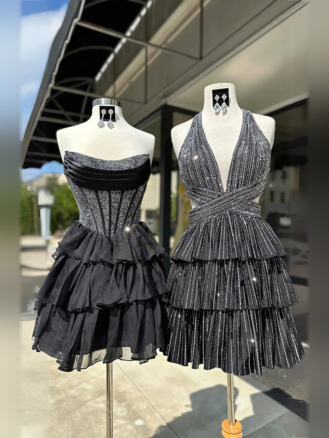 Lemon short homecoming dress, alternate view showing the overall dress design