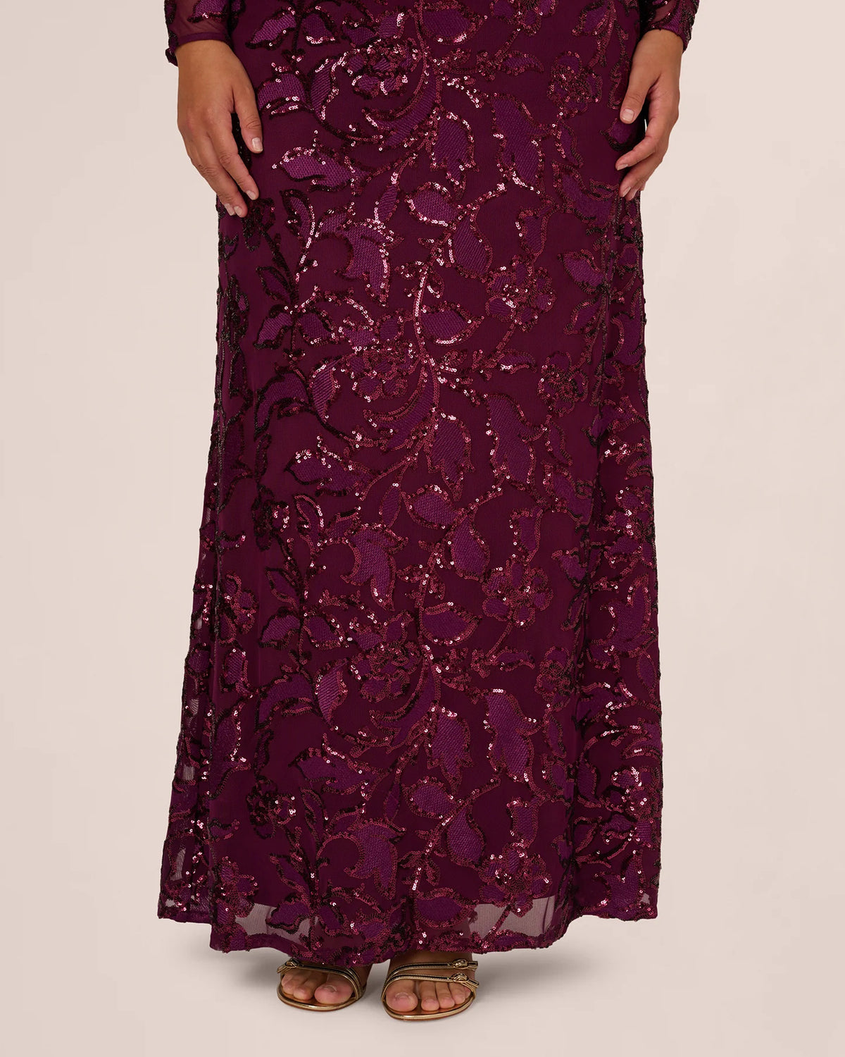 long-sleeve mermaid maxi mother of the bride dress - image 4