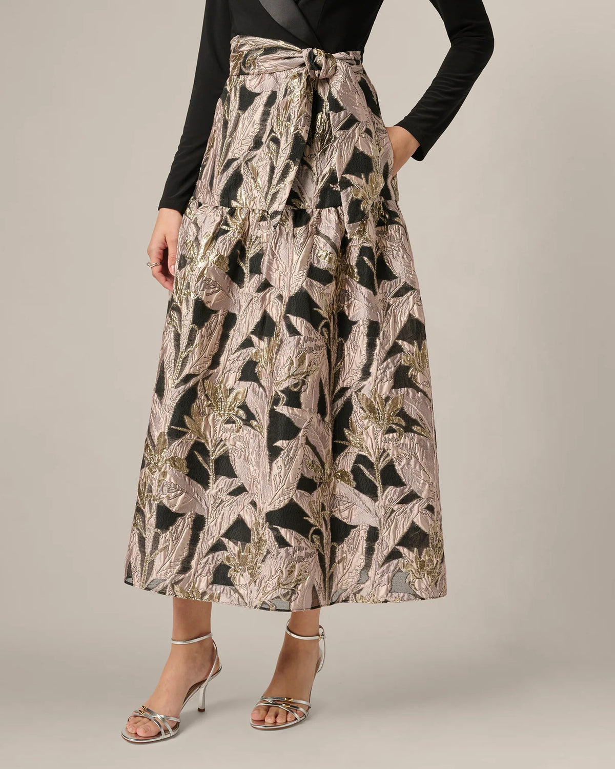 long-sleeve a-line maxi mother of the bride dress - image 4