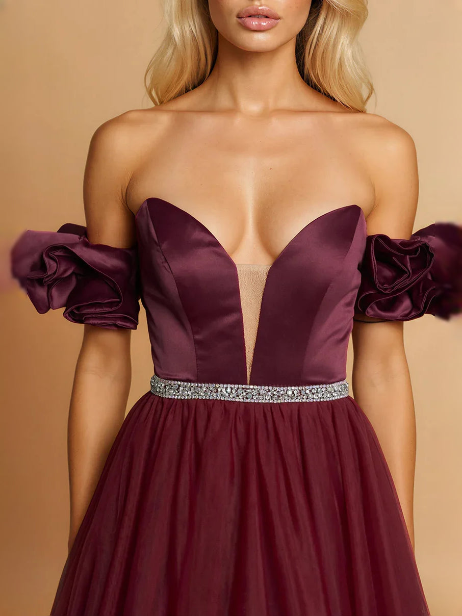 White floor-length prom dress, alternate view showing the overall dress design