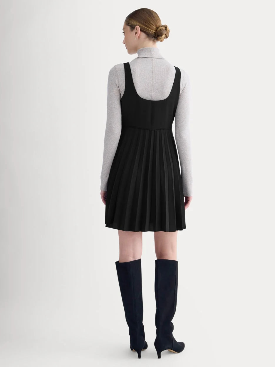 Black mini homecoming dress, alternate view showing the overall dress design