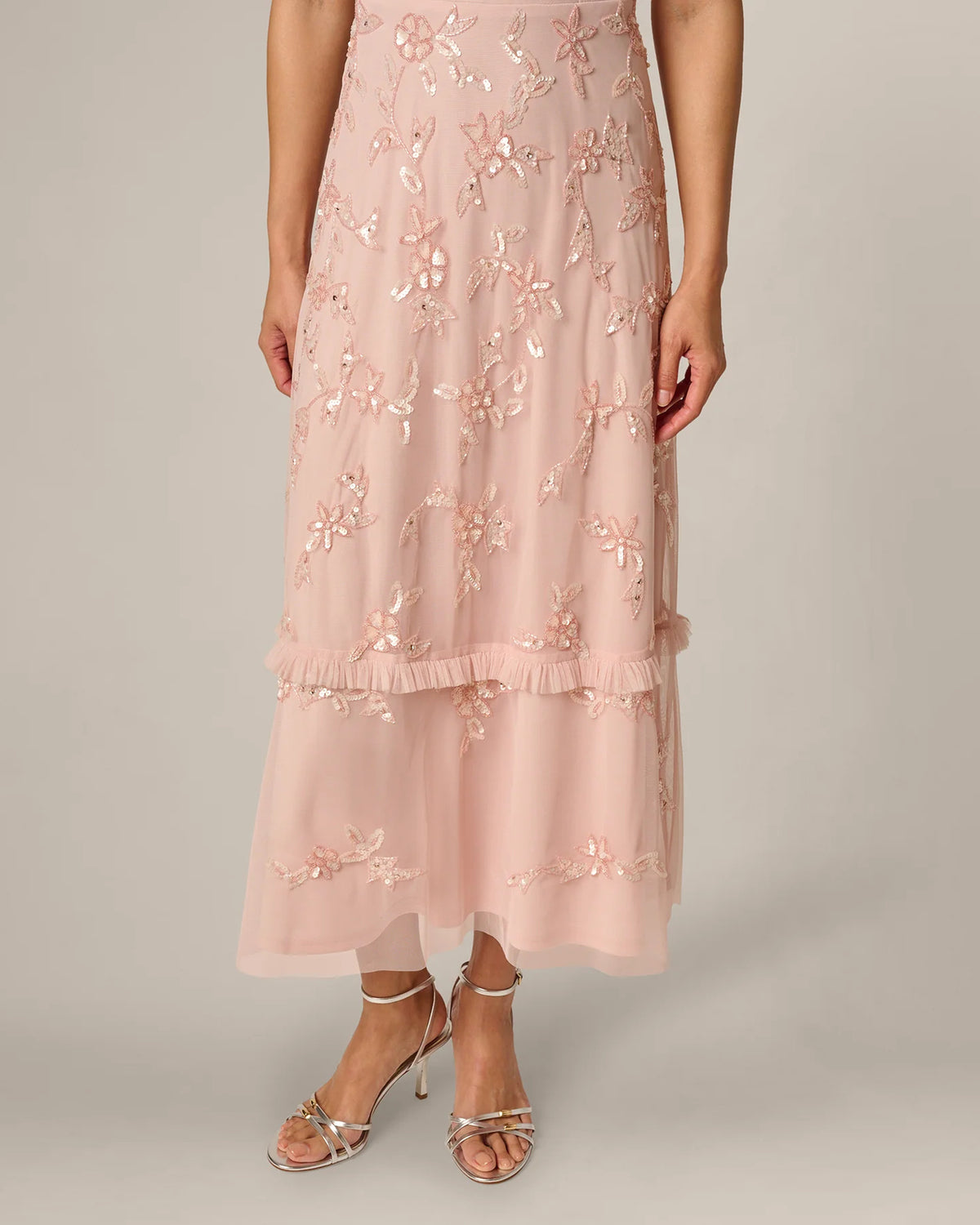 flutter-sleeve a-line midi mother of the bride dress - image 4