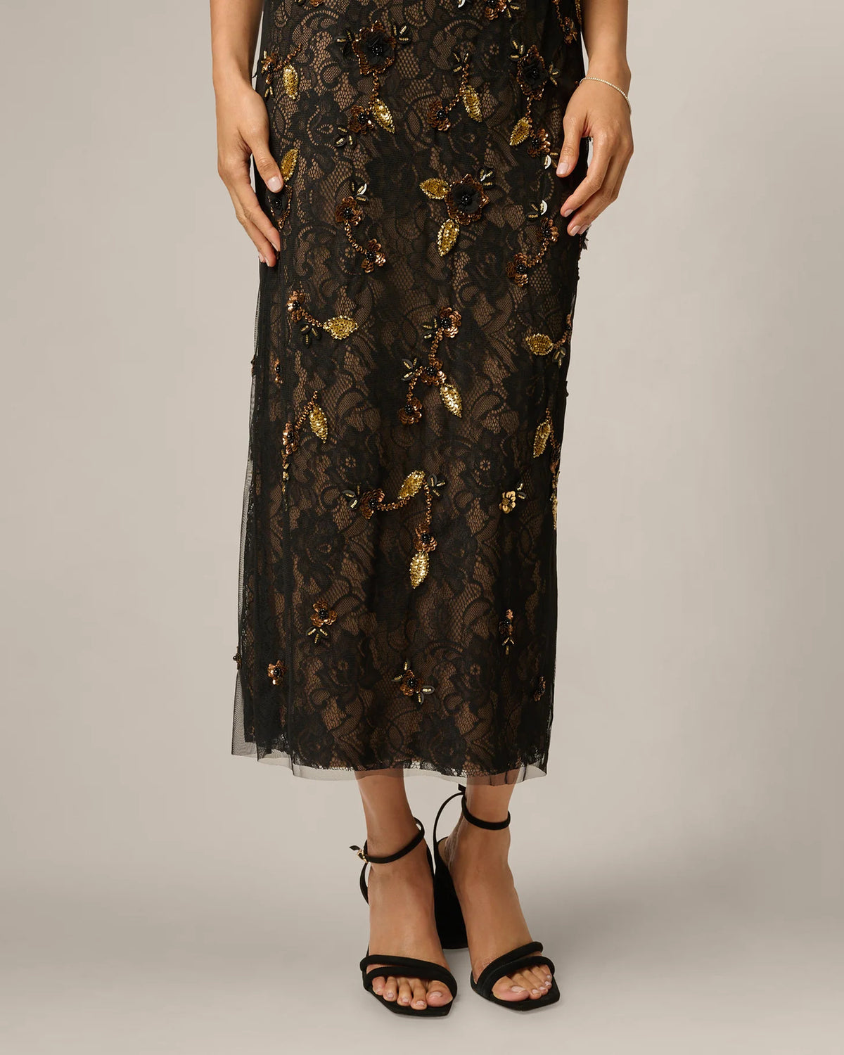 spaghetti strap a-line maxi mother of the bride dress - image 4
