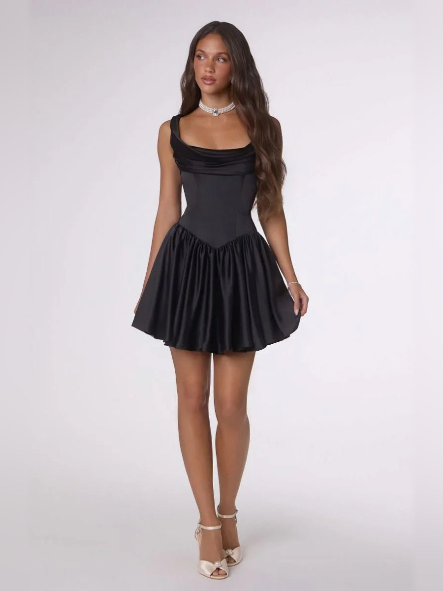 Light Pink mini homecoming dress, alternate view showing the overall dress design