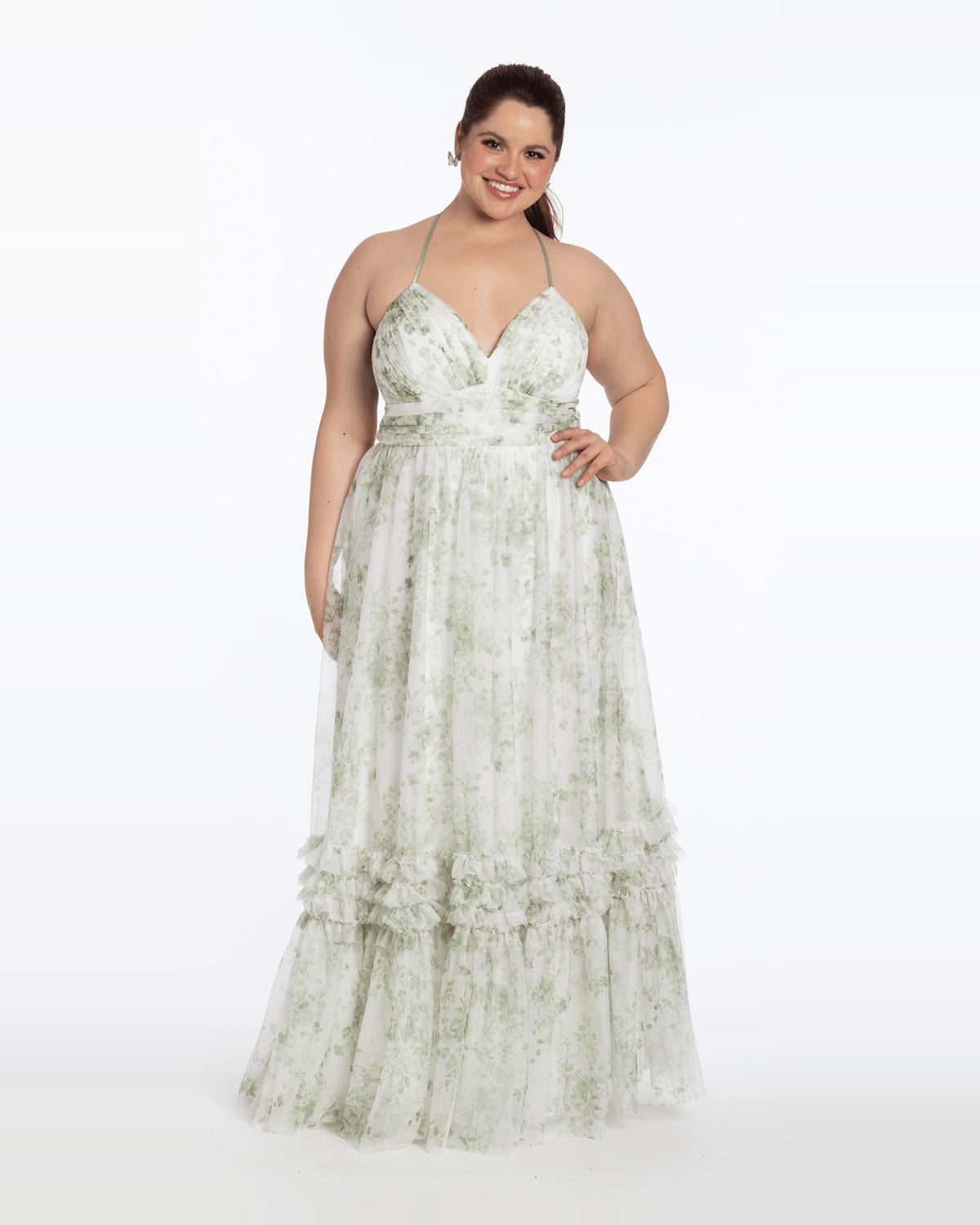 halter neck a-line maxi prom dress - image 4
