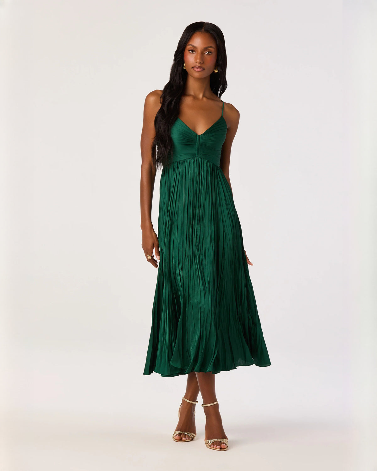 sleeveless chiffon a-line midi bridesmaid dress - image 4