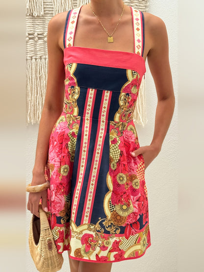 Pink mini homecoming dress, alternate view showing the overall dress design